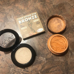 Suva Eyeshadow,  BALM Bronzer,  Shimmer Eyeshadow